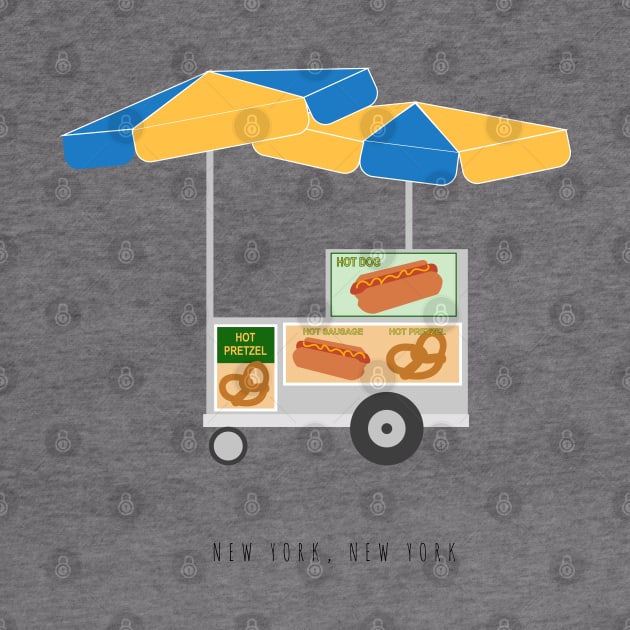 New York City, NYC Hot Dog & Pretzel Cart by lymancreativeco